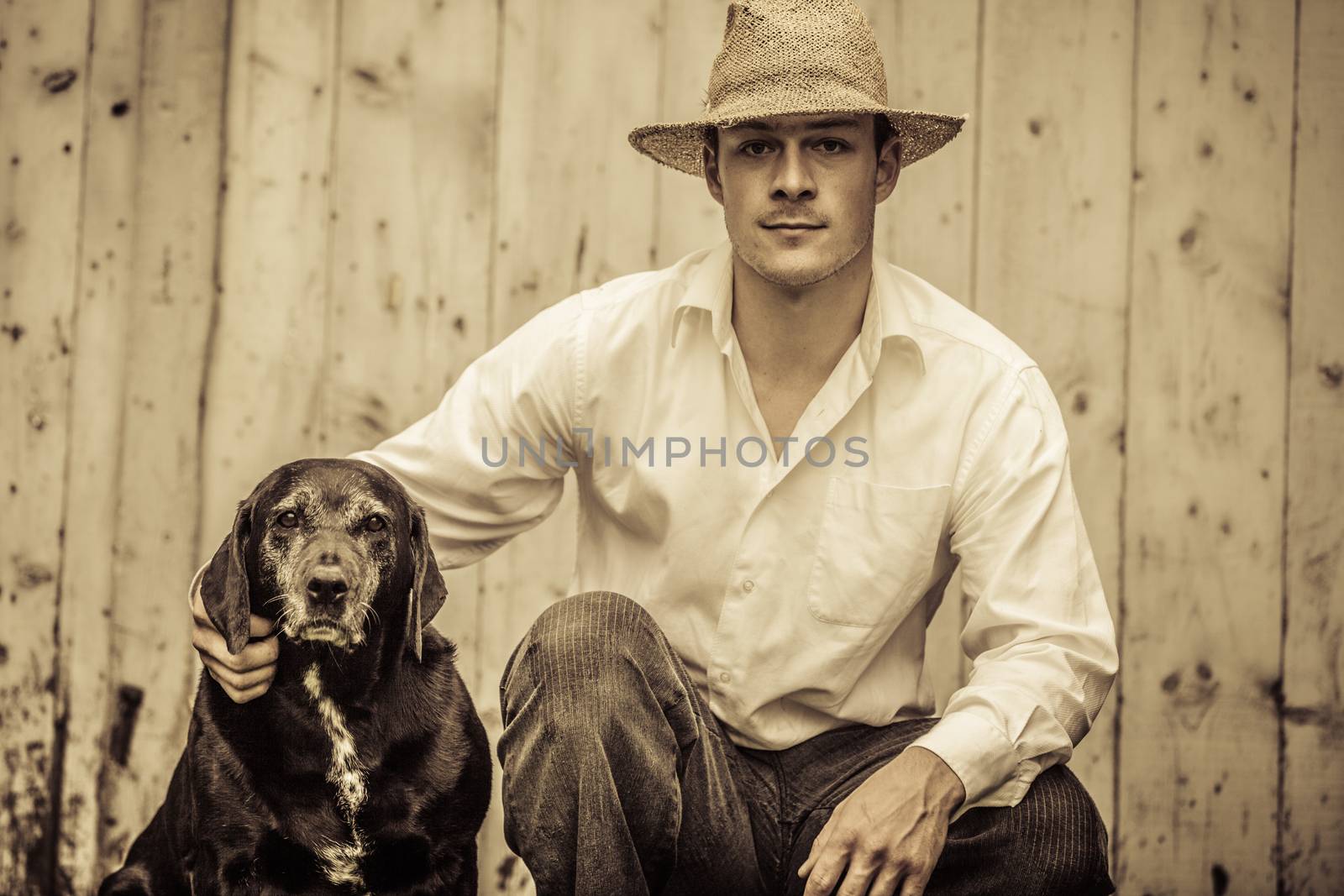 The Farmer and his Best Friend the Dog