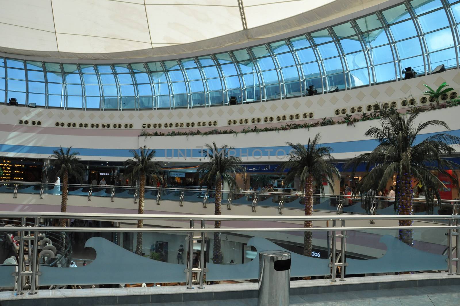 Marina Mall in Abu Dhabi, UAE. It is one of the largest malls in Abu Dhabi and features an observatory, ice rink, movie complex and bowling alley.