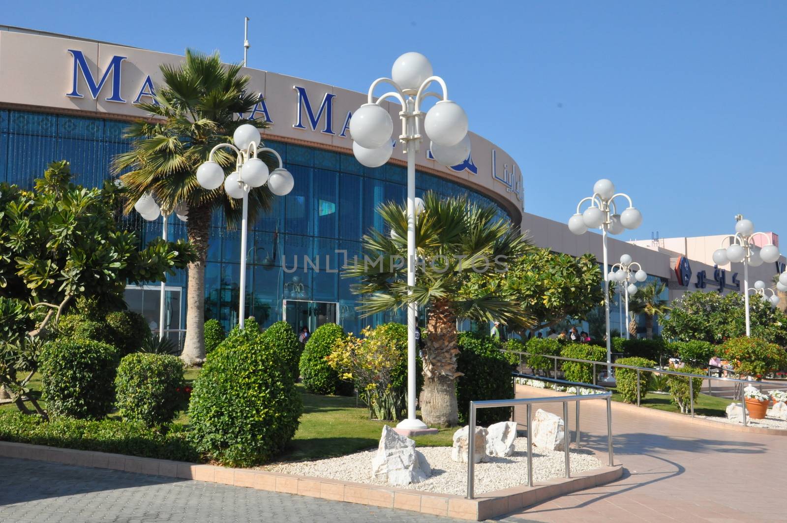 Marina Mall in Abu Dhabi, UAE. It is one of the largest malls in Abu Dhabi and features an observatory, ice rink, movie complex and bowling alley.