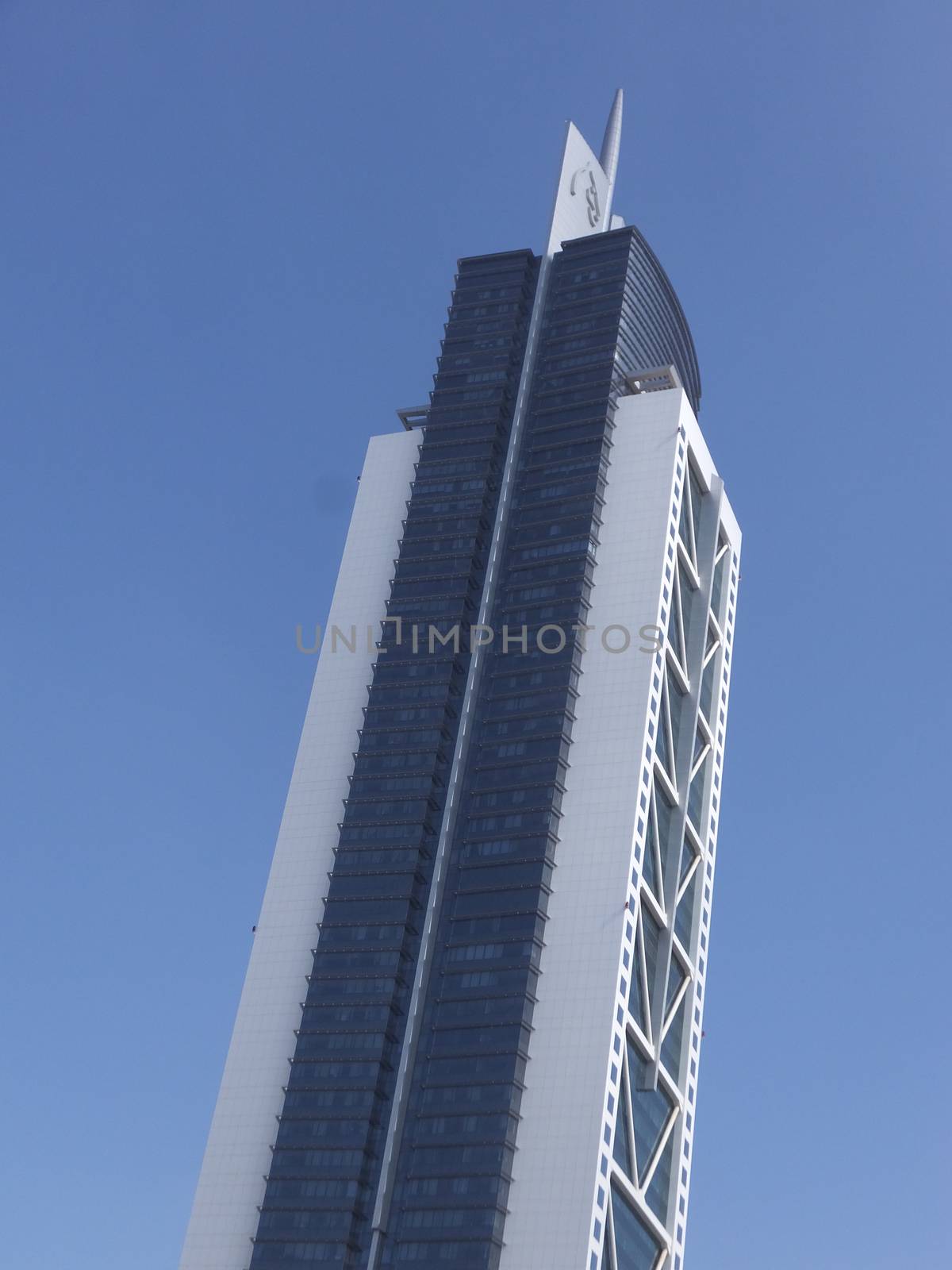 Millennium Tower on Sheikh Zayed Road in Dubai, UAE. The tower rises 285 m (935 ft) and has 60 floors.