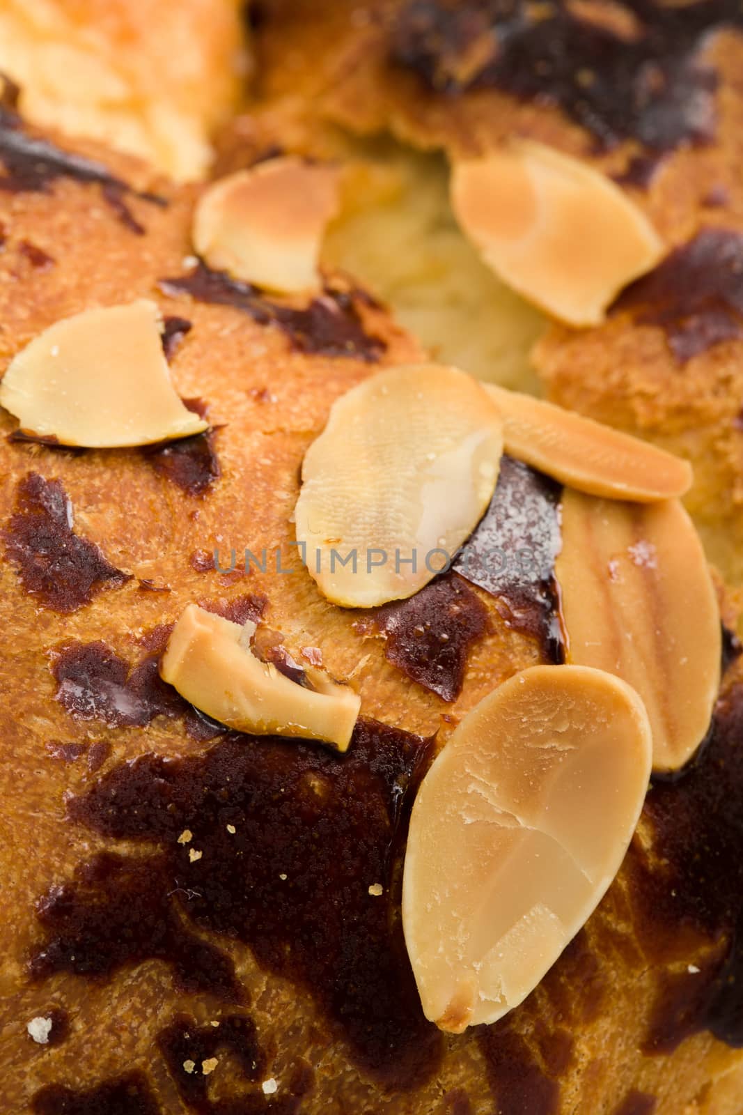 Detail of Typical homemade czech easter Cake With Almonds
