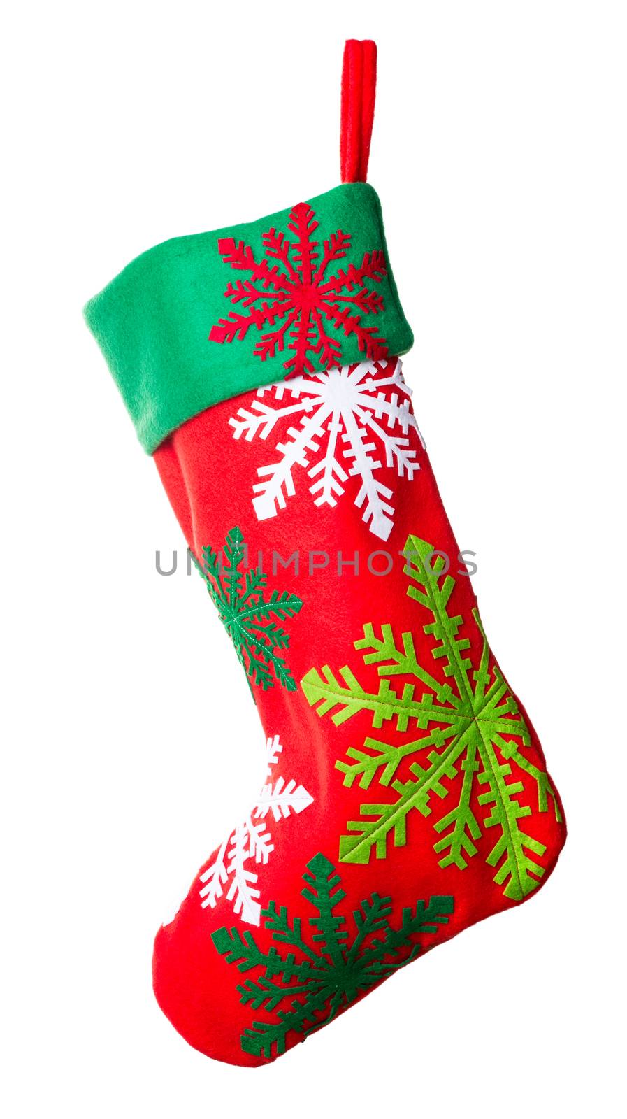 Christmas stocking isolated on white background