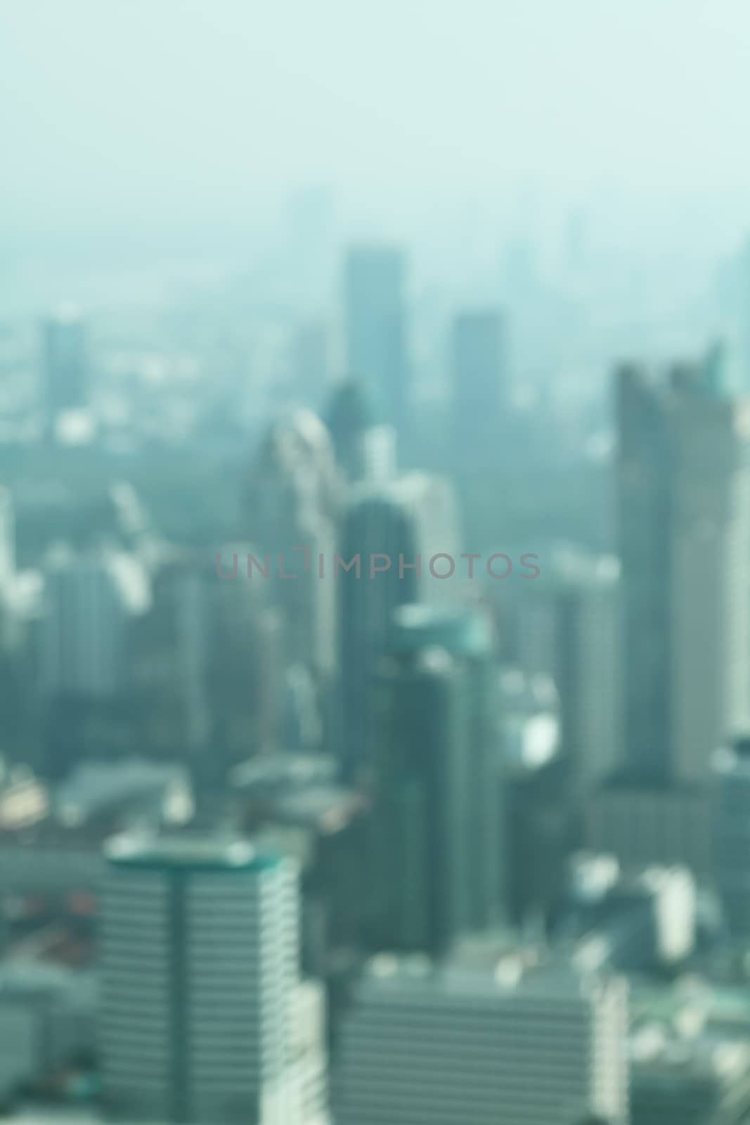 Blur top view city at Bangkok in Thailand