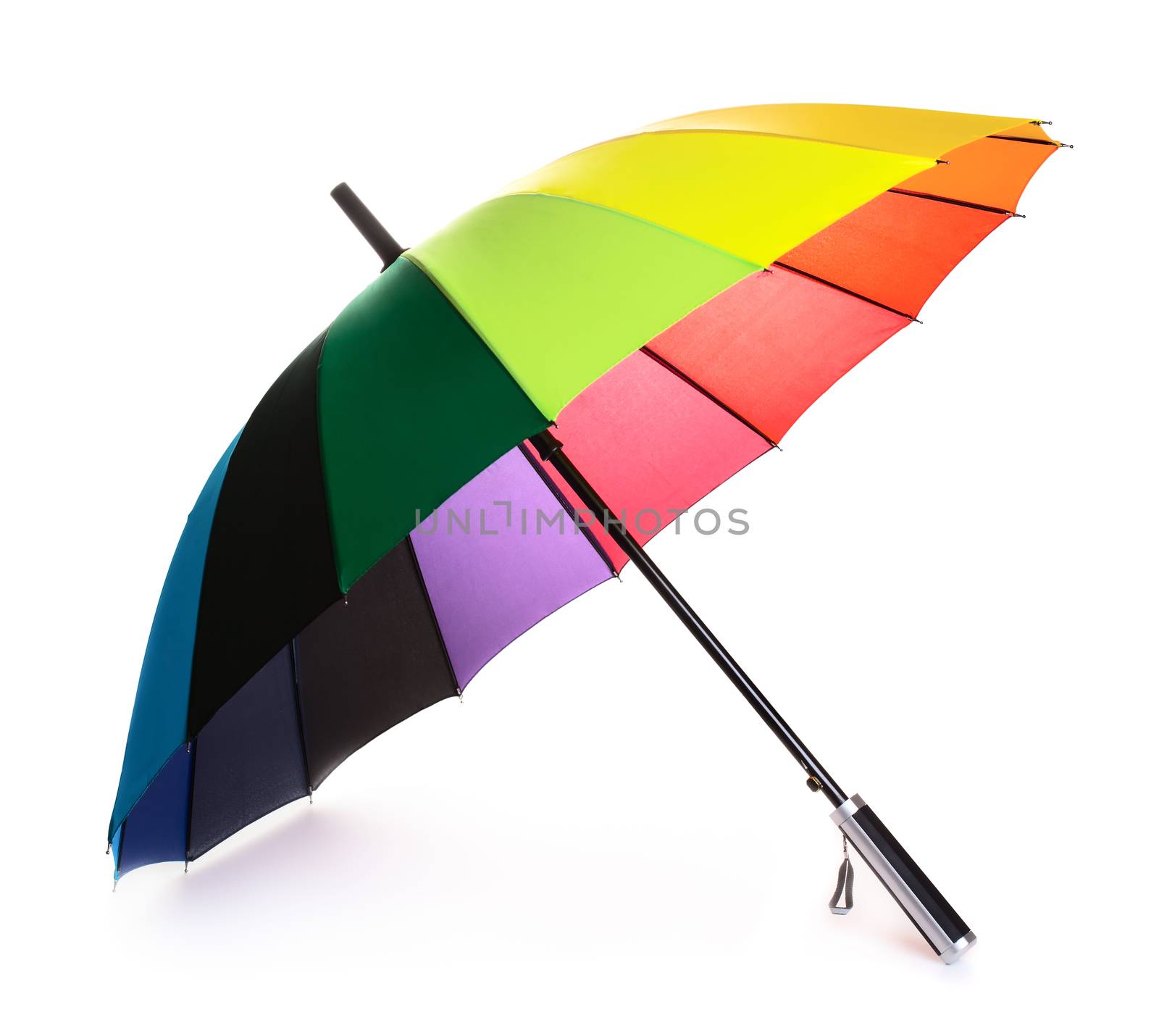 Colourful umbrella isolated on the white background