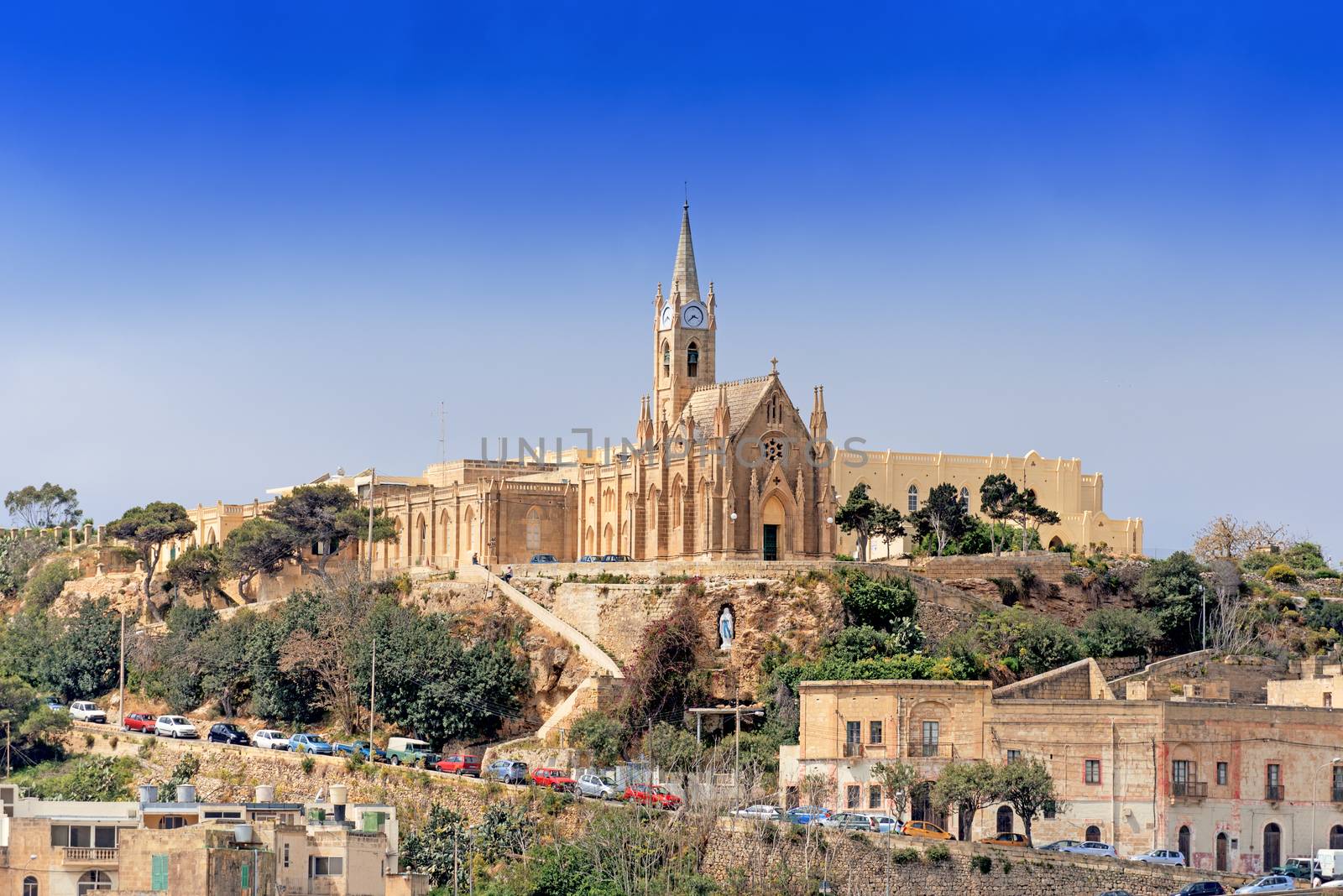 Parish church in Mgarr on Gozo Island Malta by Nanisimova