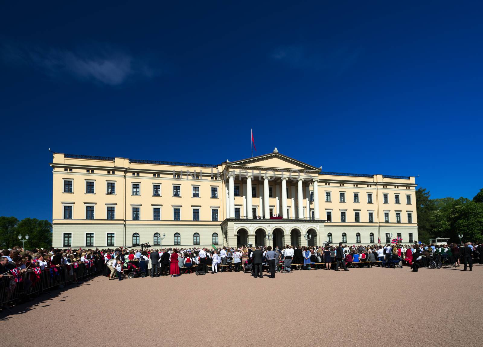 Norwegian Constitution Day on front of royal palace by Nanisimova