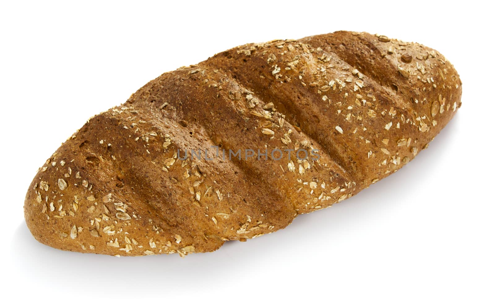 Grain bread isolated on white