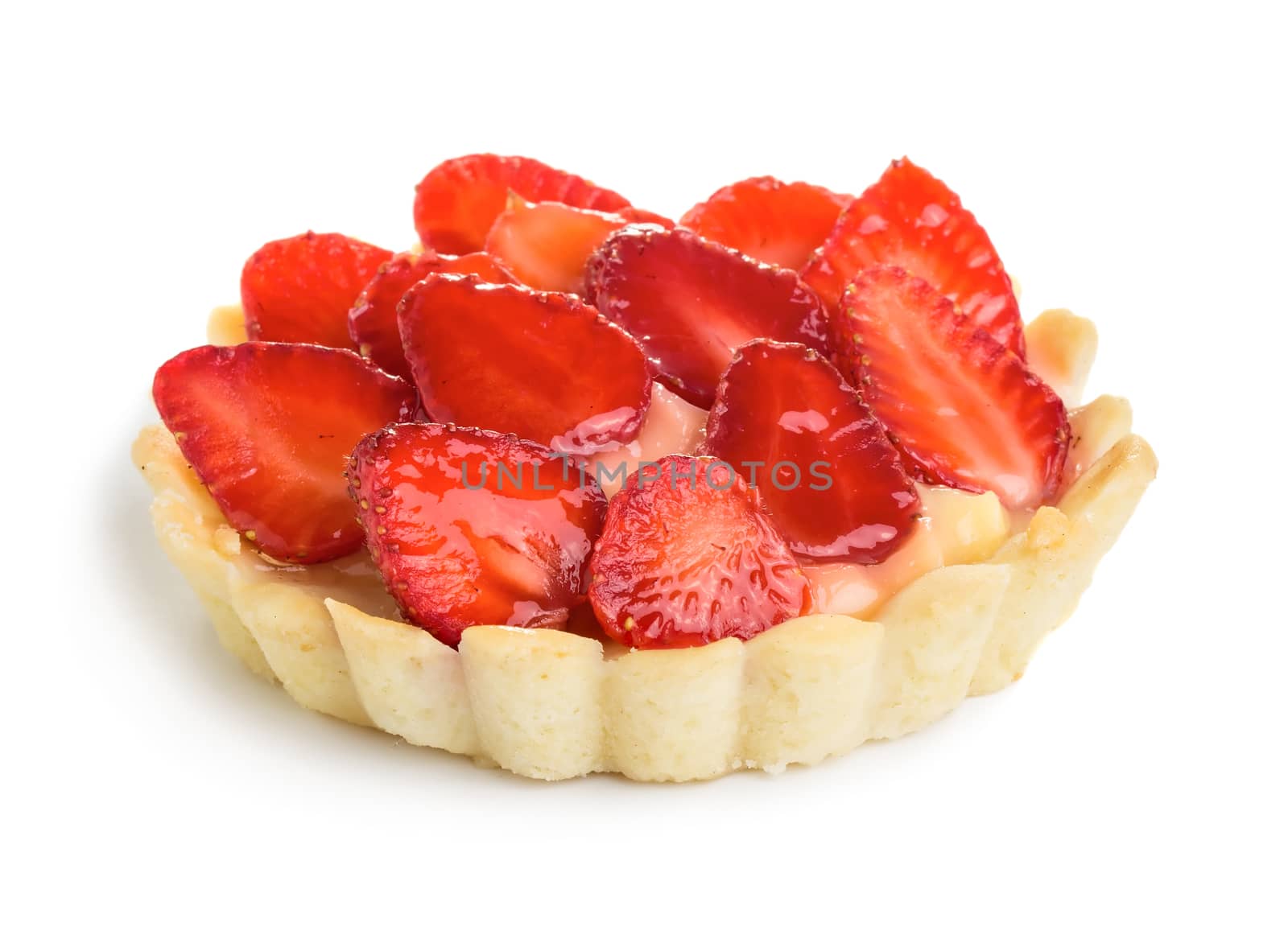 Strawberry cake isolated on white background