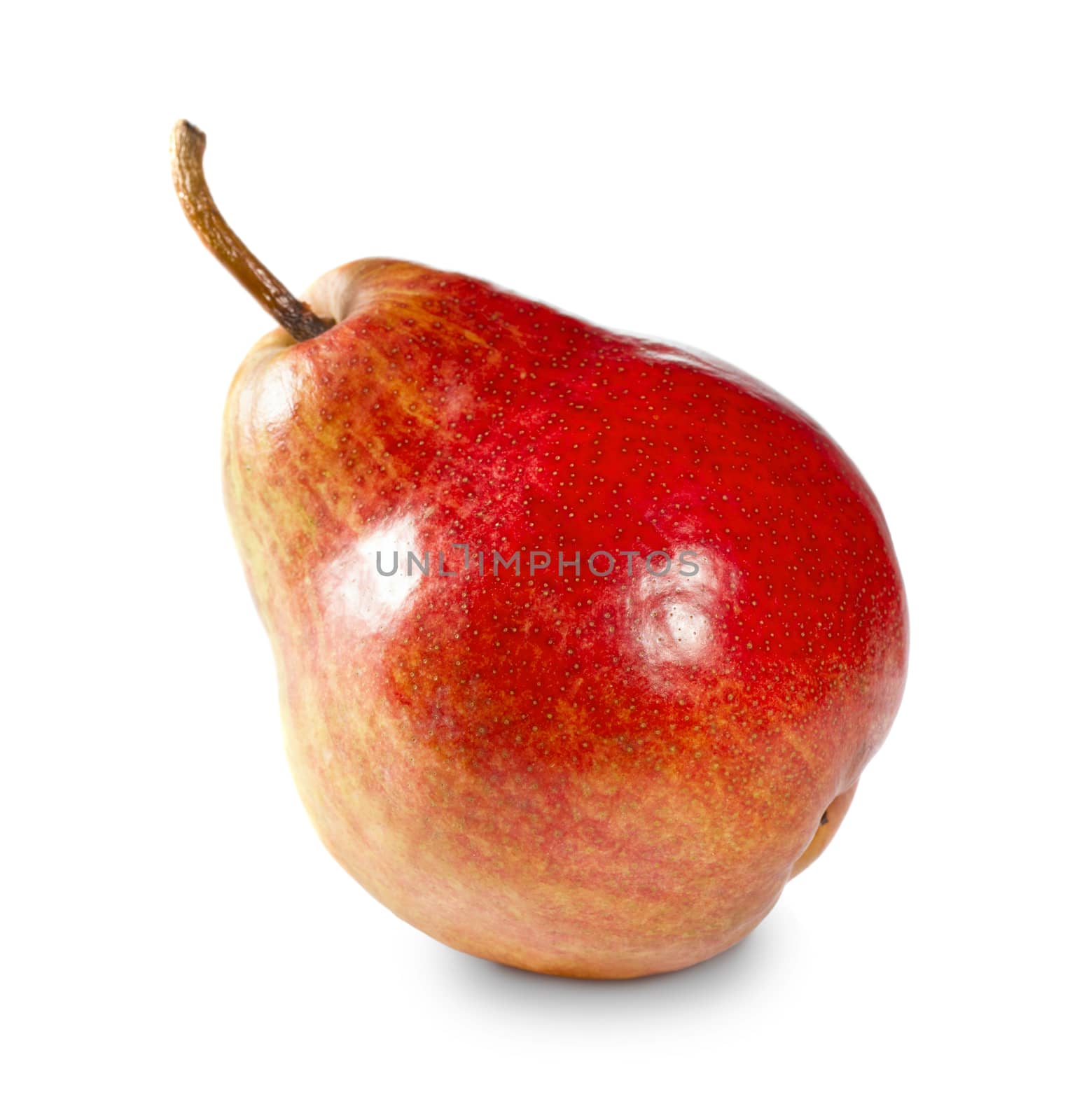 Red pear isolated on white