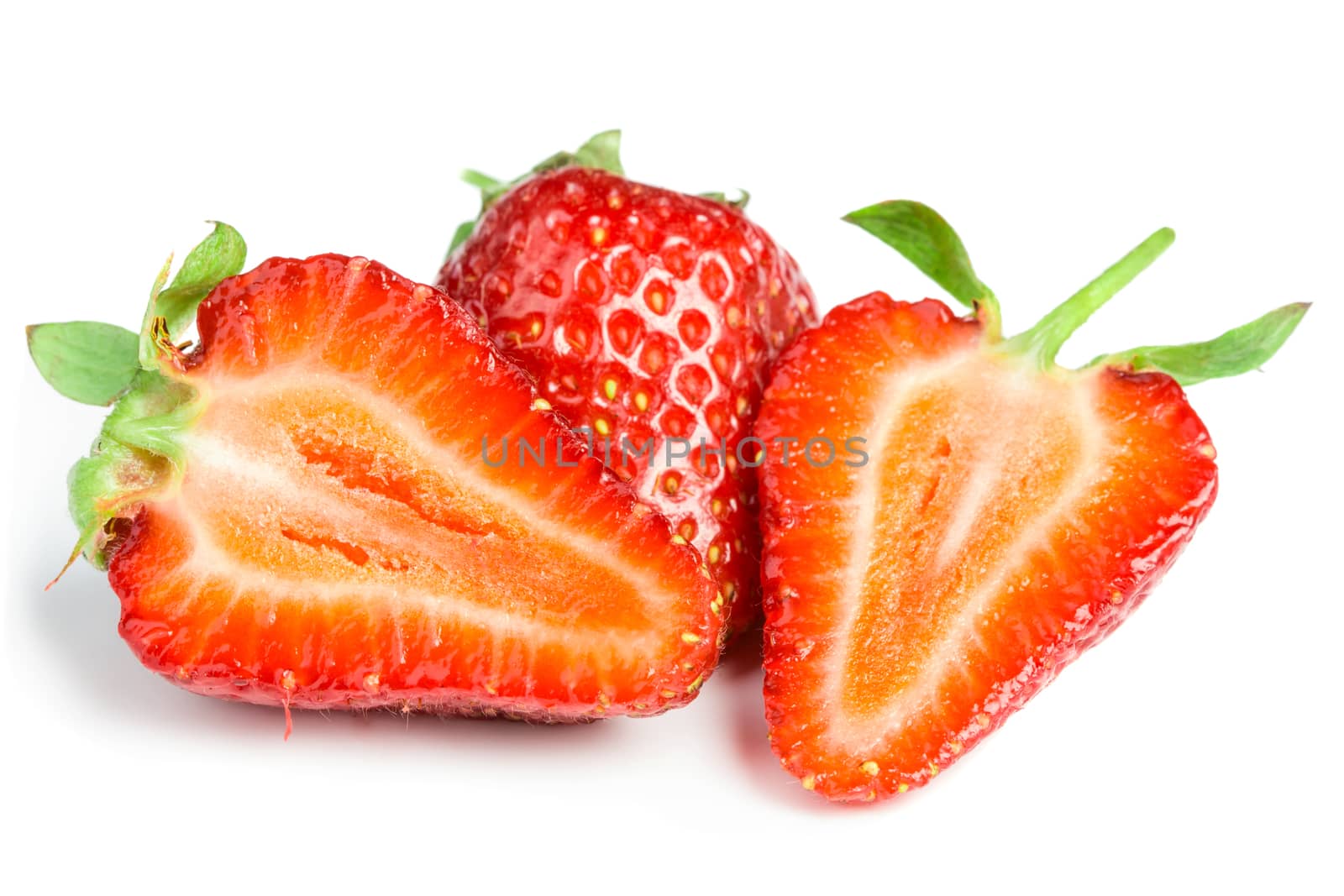Strawberries isolated on white