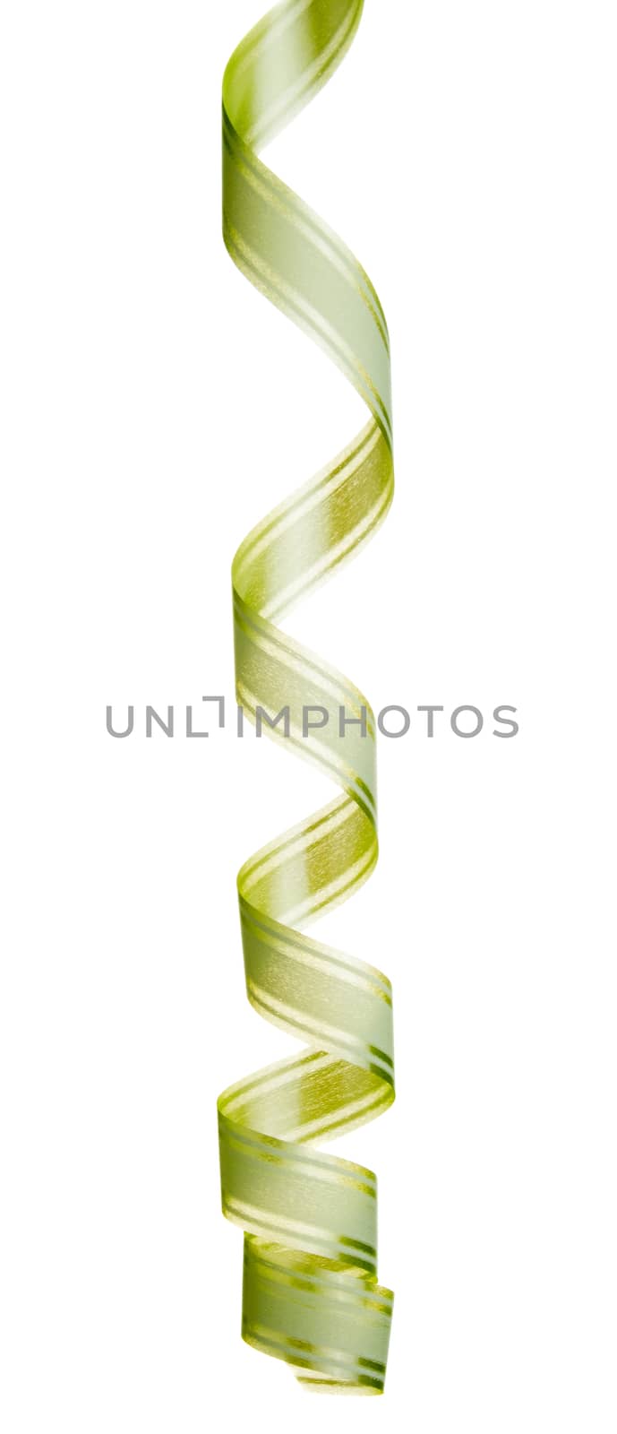 Green ribbon isolated on white