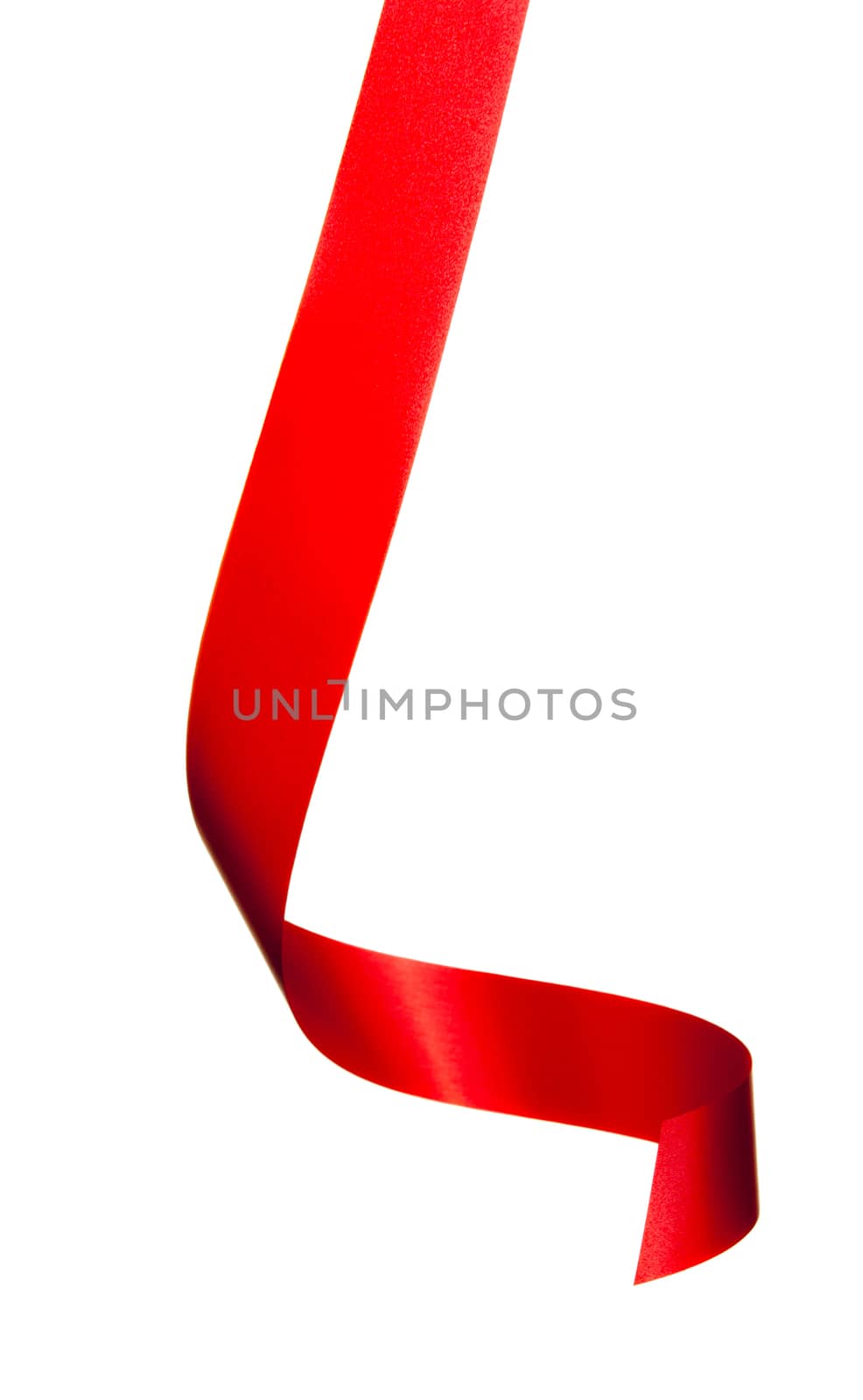 Red ribbon isolated on white