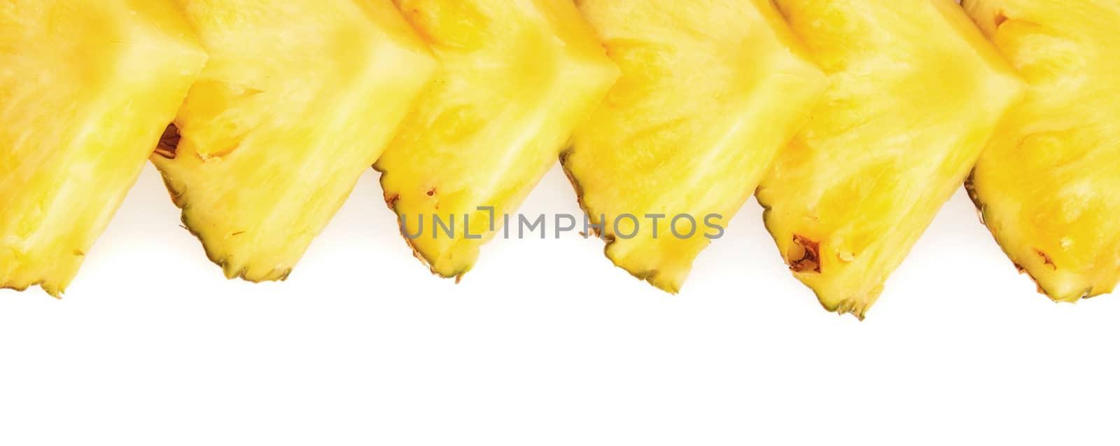Pineapple slices isolated on white