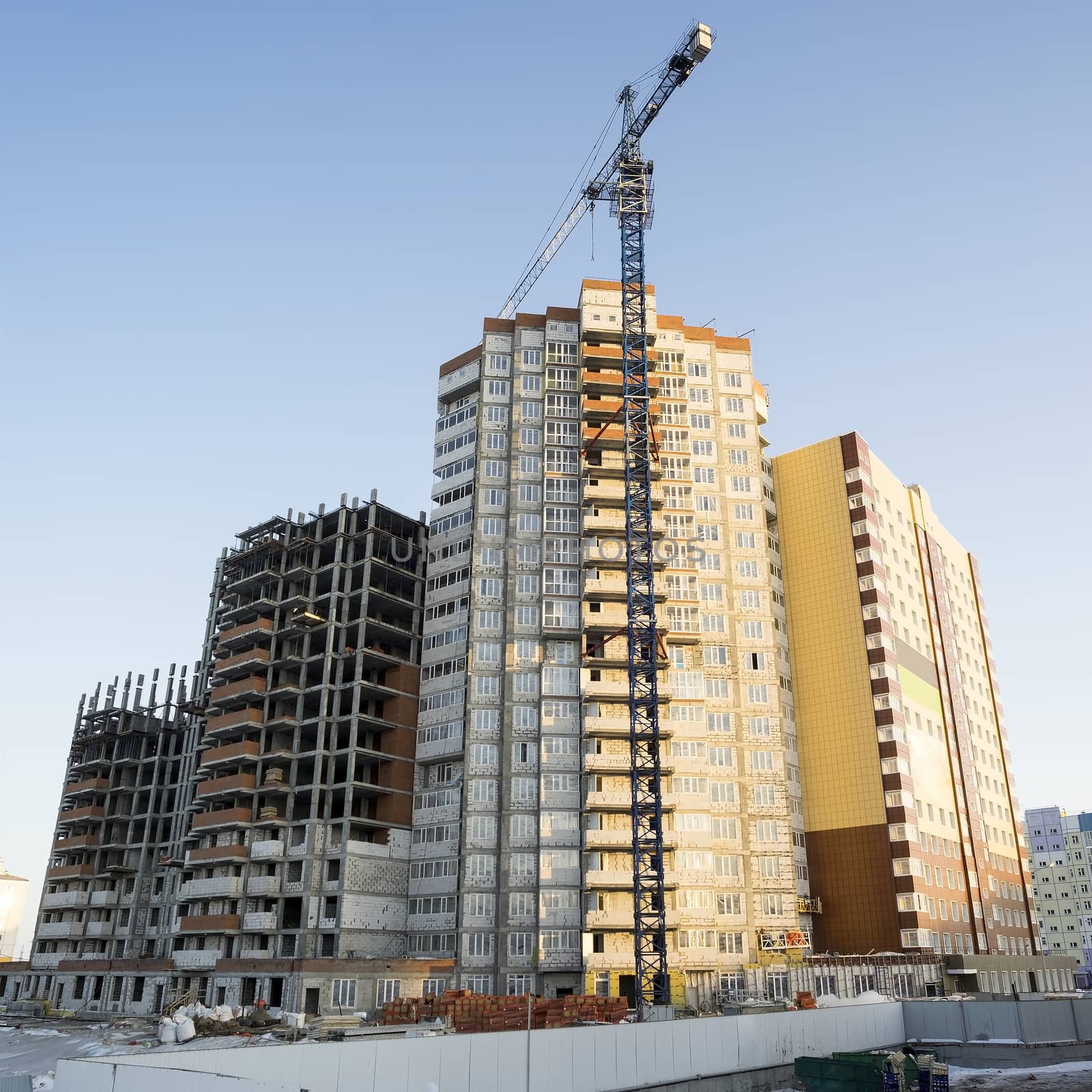 The construction of a new modern building