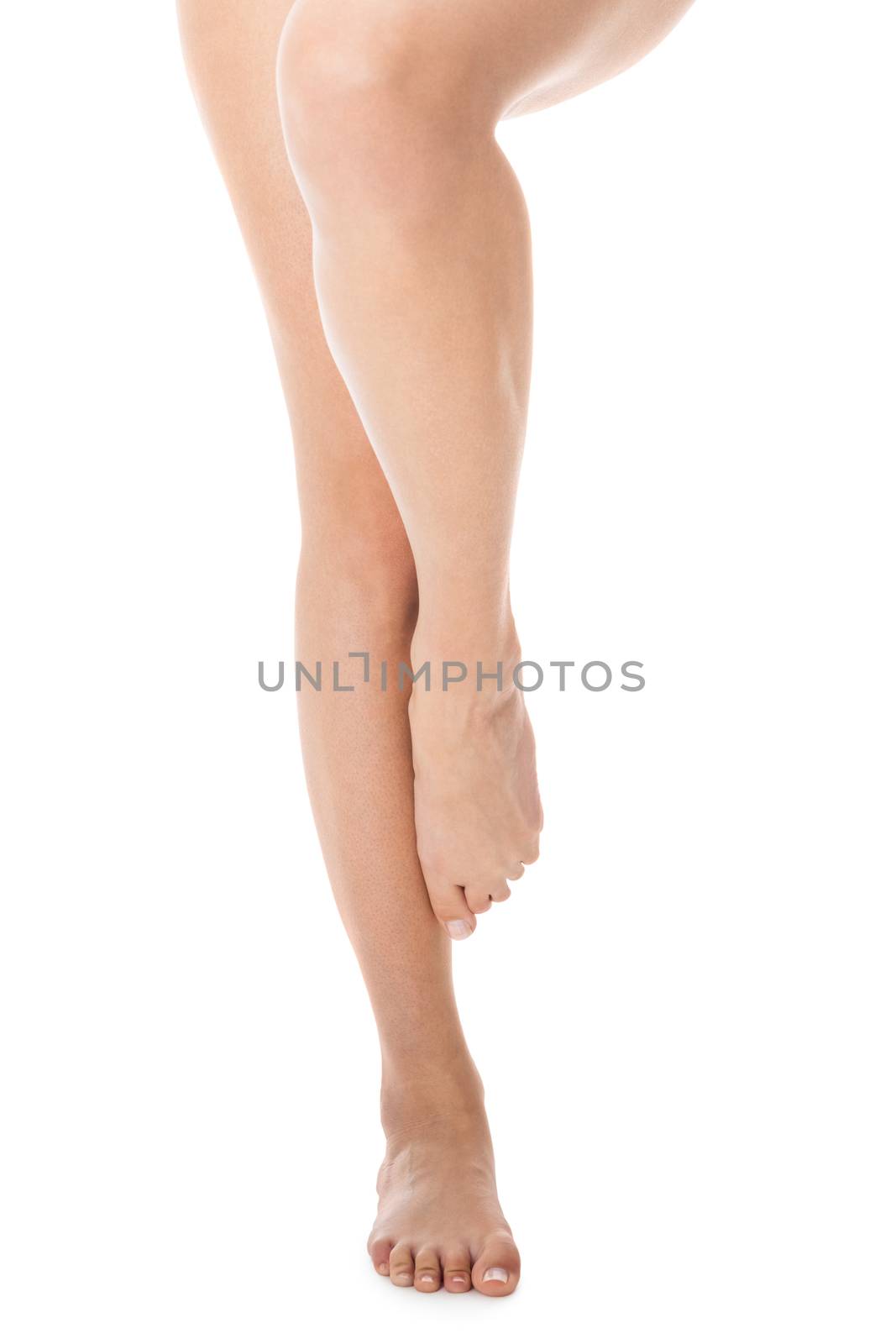 Elegant long bare female legs by juniart