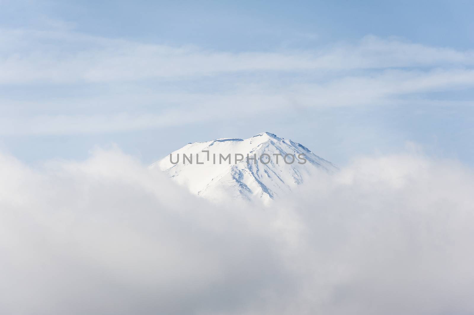 Top of fuji in japan by Surasak