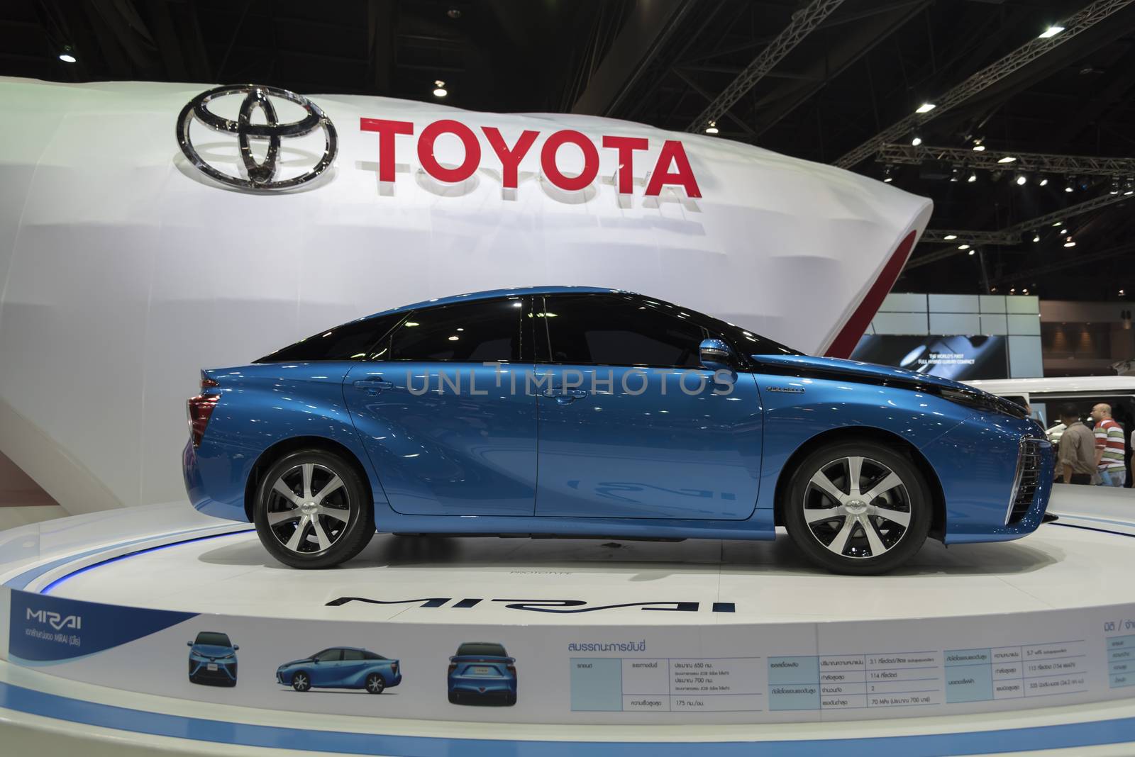 BANGKOK,THAILAND - APRIL 4 : toyota mirai show on April 4,2015 at the 36th Bangkok international motor show in Thailand.