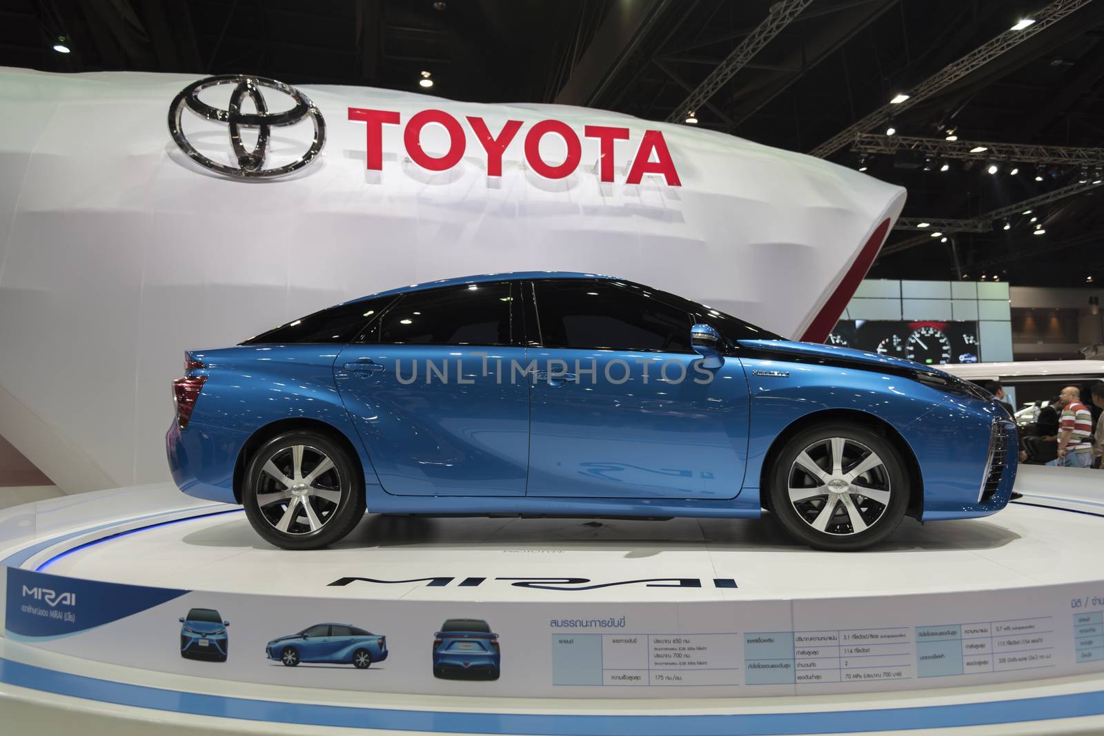 BANGKOK,THAILAND - APRIL 4 : toyota mirai show on April 4,2015 at the 36th Bangkok international motor show in Thailand.