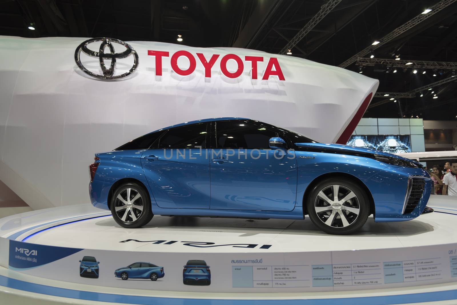 BANGKOK,THAILAND - APRIL 4 : toyota mirai show on April 4,2015 at the 36th Bangkok international motor show in Thailand.