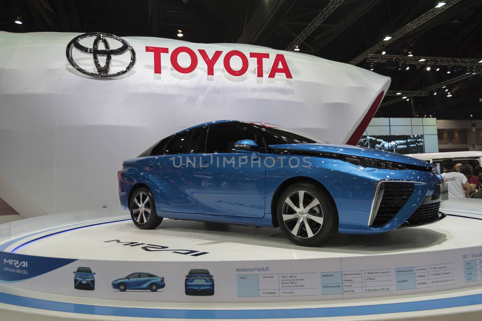 BANGKOK,THAILAND - APRIL 4 : toyota mirai show on April 4,2015 at the 36th Bangkok international motor show in Thailand.