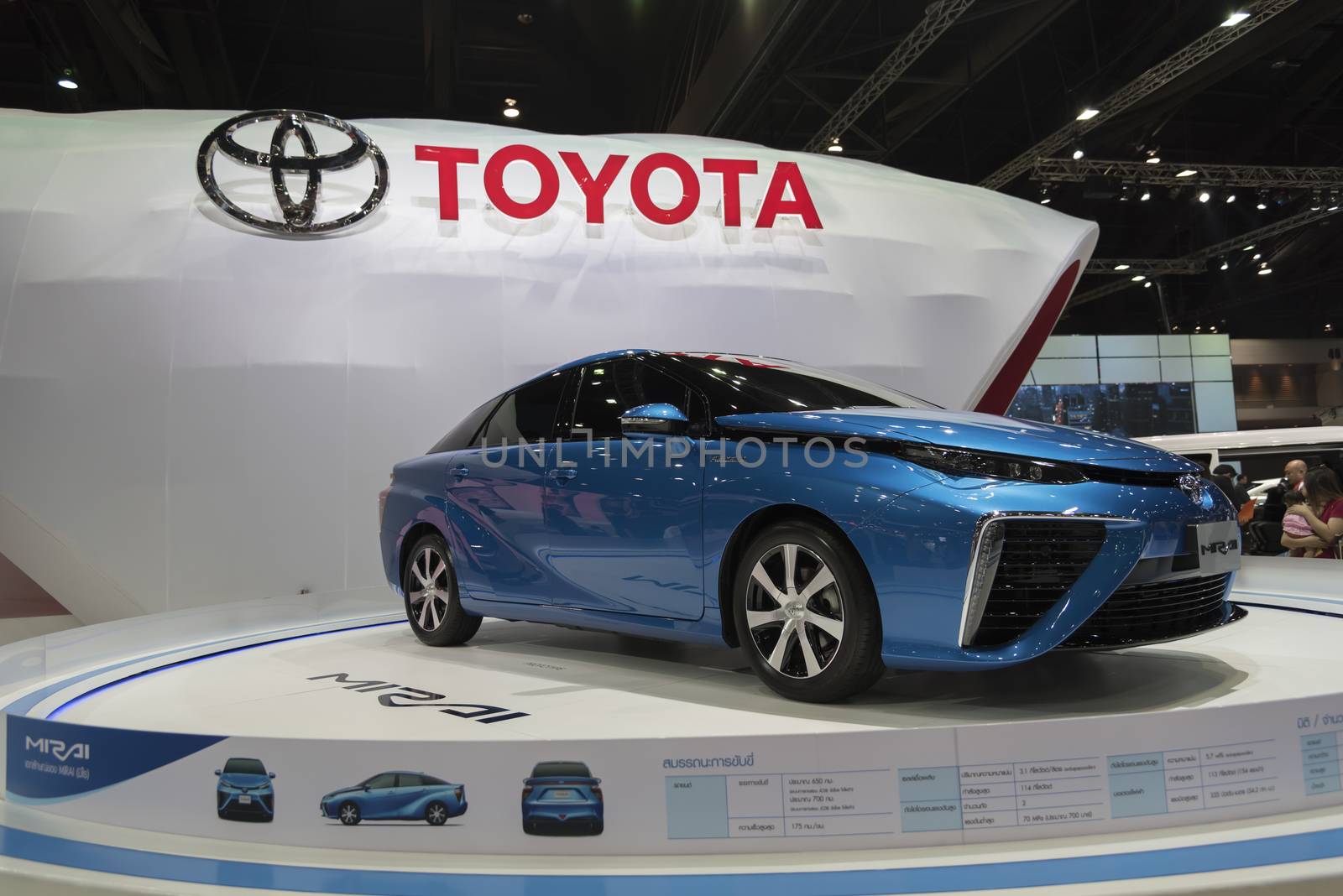 BANGKOK,THAILAND - APRIL 4 : toyota mirai show on April 4,2015 at the 36th Bangkok international motor show in Thailand.