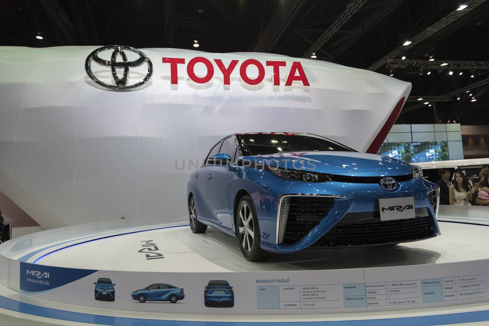 BANGKOK,THAILAND - APRIL 4 : toyota mirai show on April 4,2015 at the 36th Bangkok international motor show in Thailand.