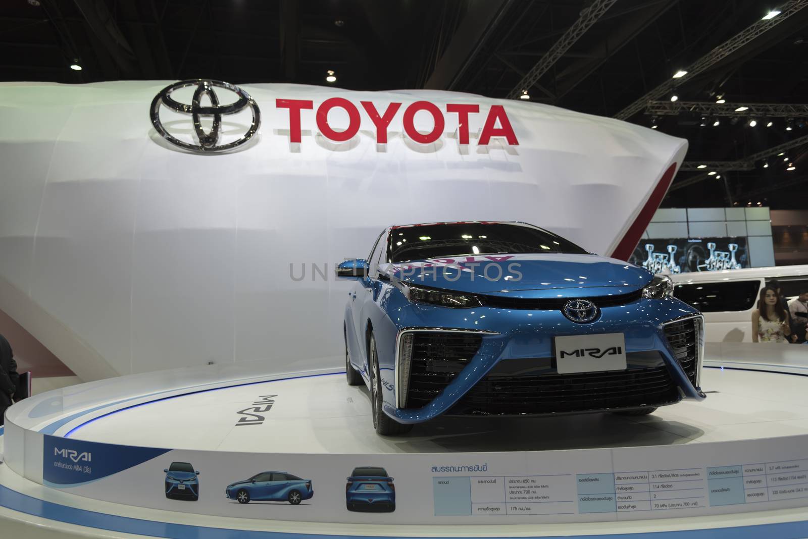 BANGKOK,THAILAND - APRIL 4 : toyota mirai show on April 4,2015 at the 36th Bangkok international motor show in Thailand.