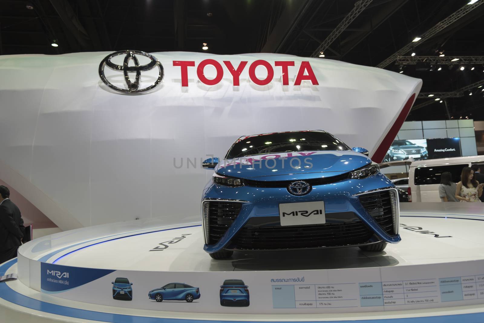 BANGKOK,THAILAND - APRIL 4 : toyota mirai show on April 4,2015 at the 36th Bangkok international motor show in Thailand.