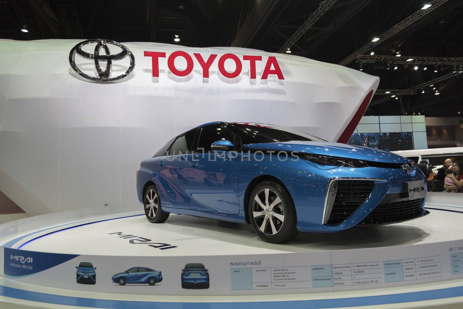 BANGKOK,THAILAND - APRIL 4 : toyota mirai show on April 4,2015 at the 36th Bangkok international motor show in Thailand.