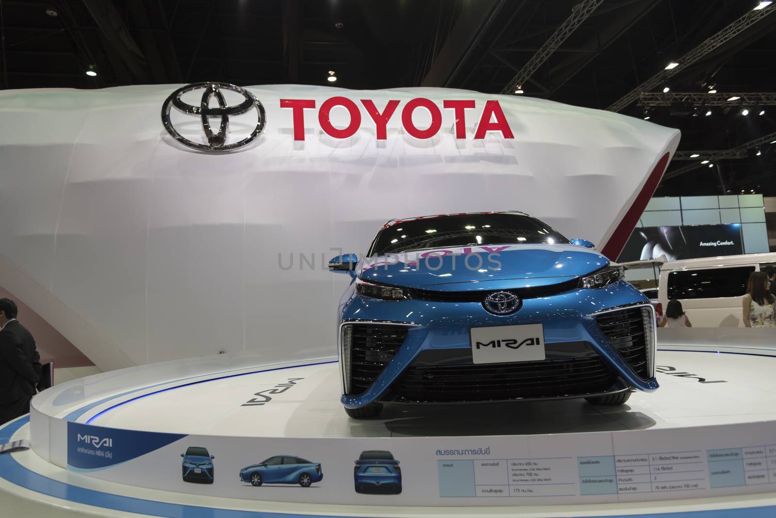 BANGKOK,THAILAND - APRIL 4 : toyota mirai show on April 4,2015 at the 36th Bangkok international motor show in Thailand.