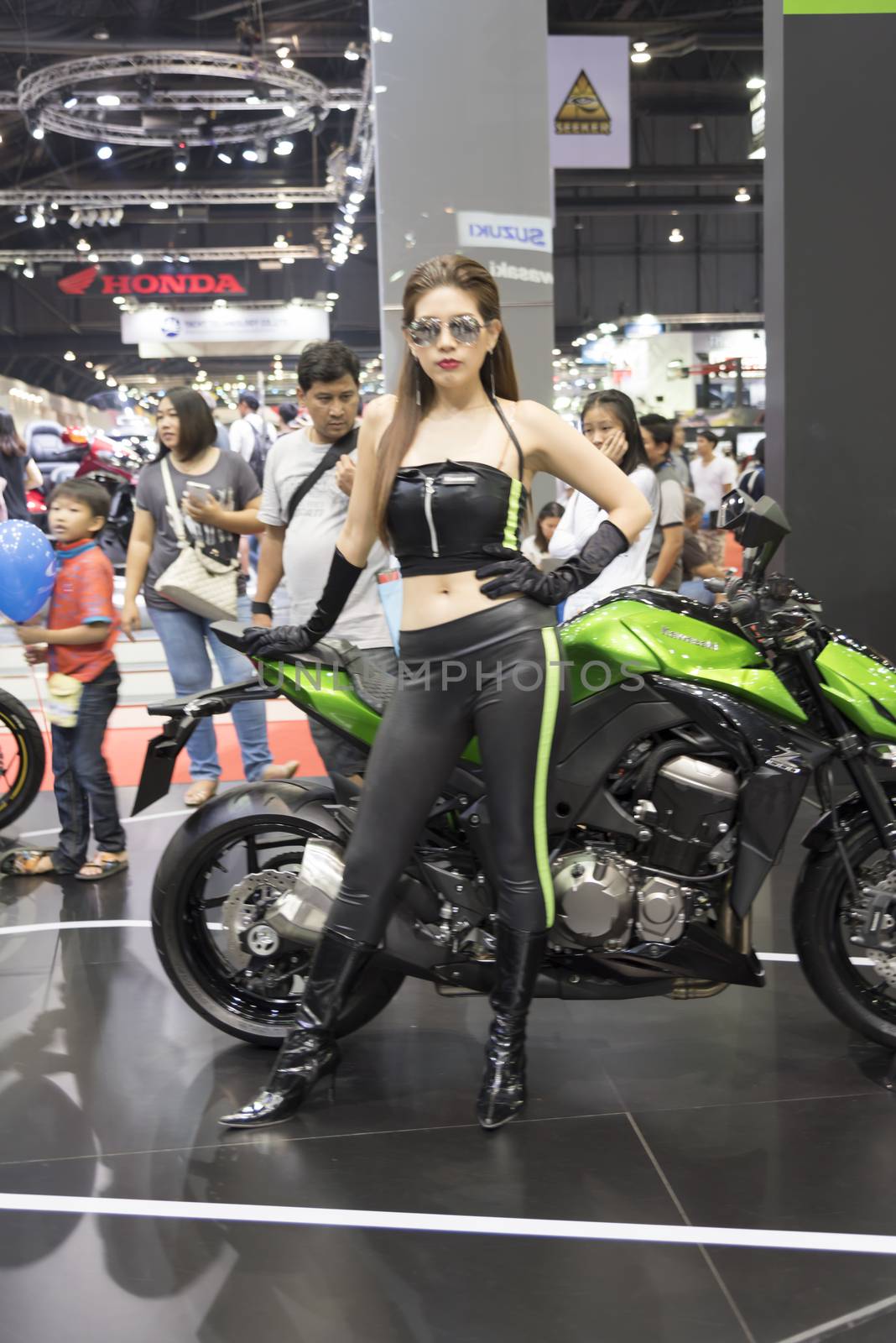 BANGKOK,THAILAND - APRIL 4 : kawasaki motorcycle show on April 4,2015 at the 36th Bangkok international motor show in Thailand.