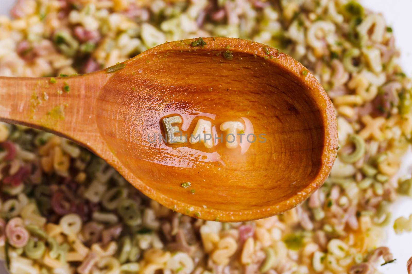 Food, nutrition. Delicious pasta letters