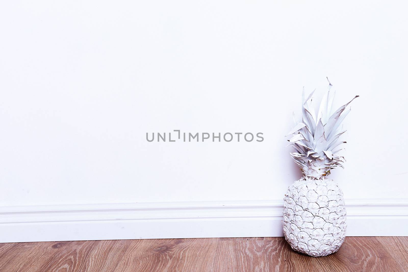 Fancy, white pineapple on the floor