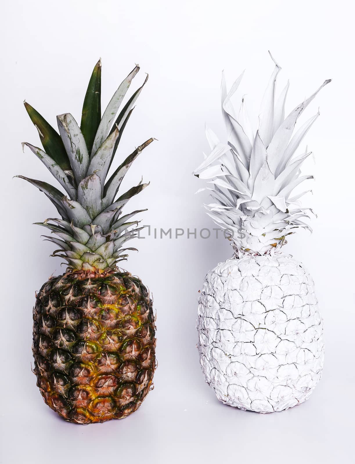 Fancy, white pineapple on the table