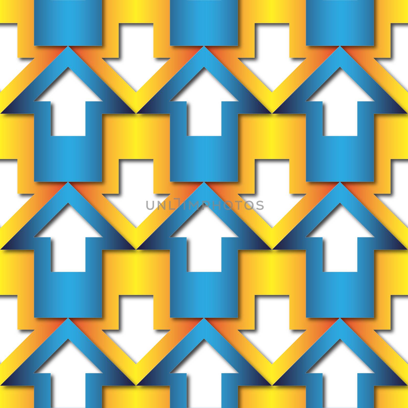 background or texture abstract blue and orange arrows pattern