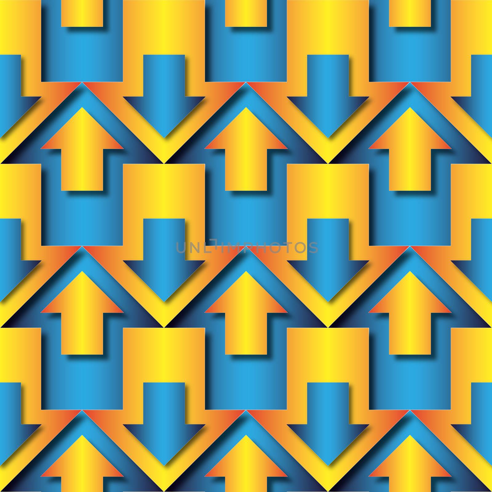 blue and orange arrows pattern by Ahojdoma