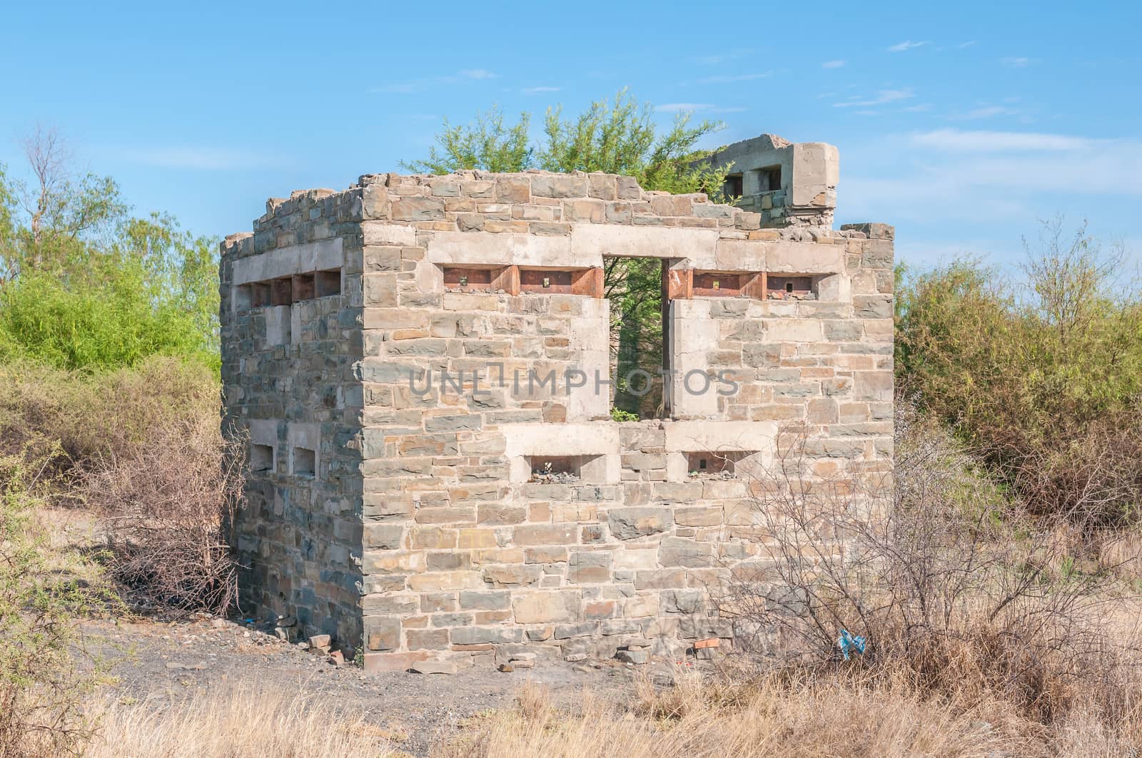Blockhouse used by the British troups to defend the railway bridge during the second Boer War 1899-1902.
