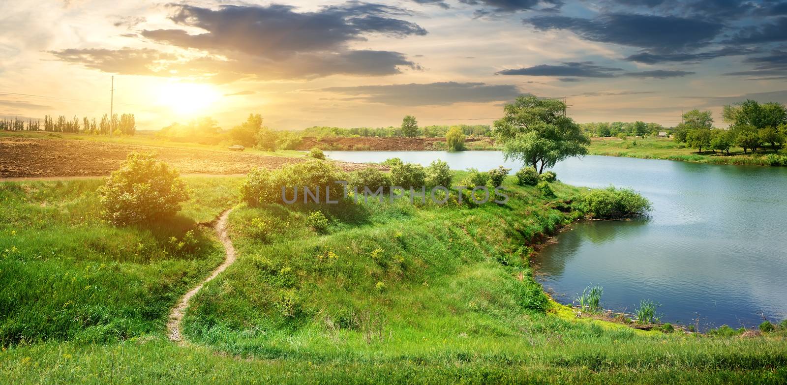 Footpath near river by Givaga