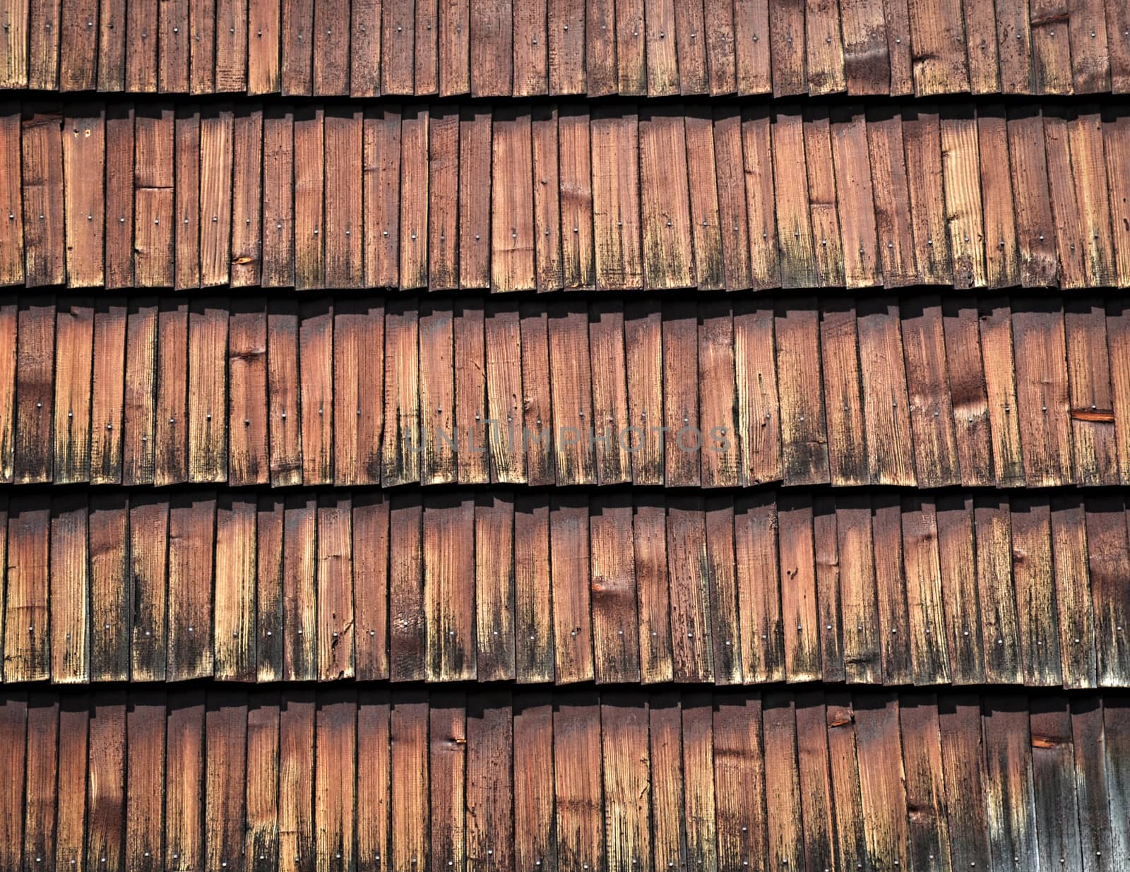 abstract background or texture wall of wooden shingles