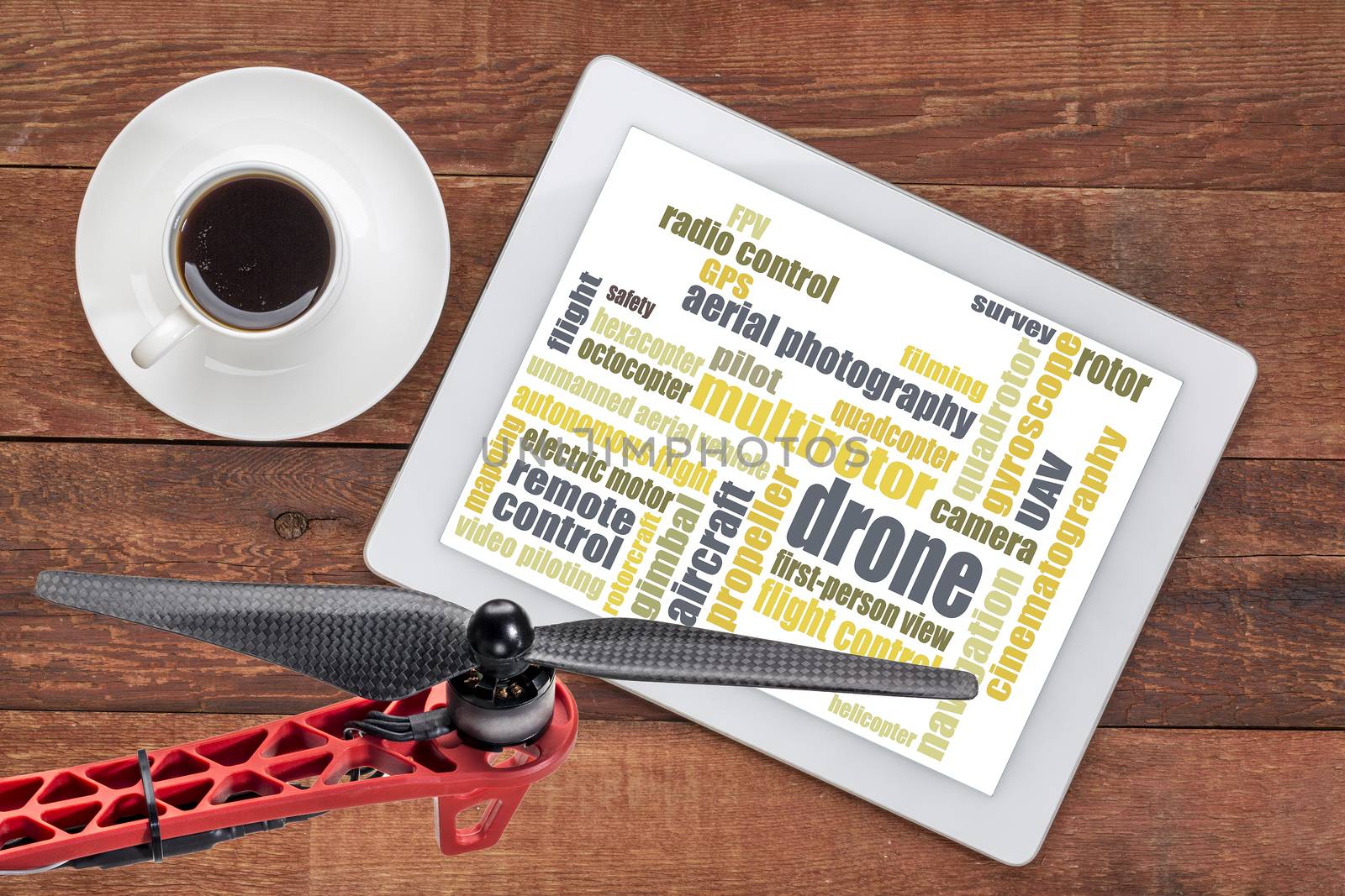 drone word cloud on tablet by PixelsAway