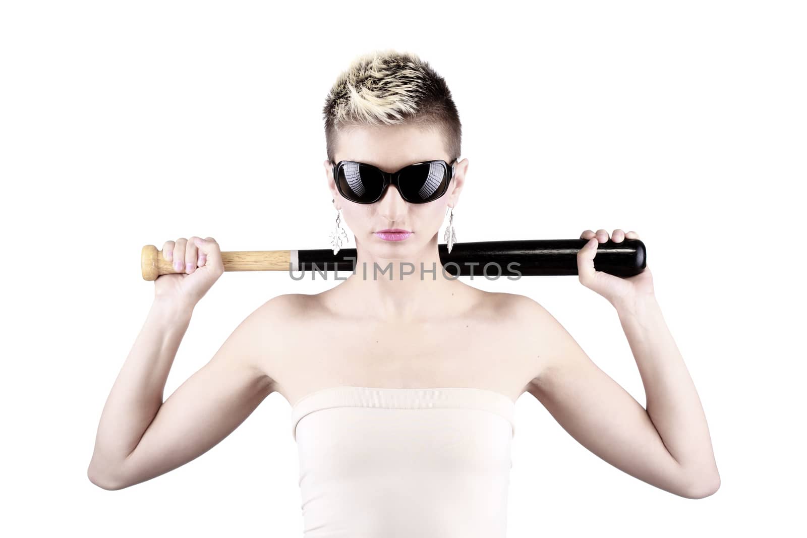 attractive girl with baseball bat by kokimk