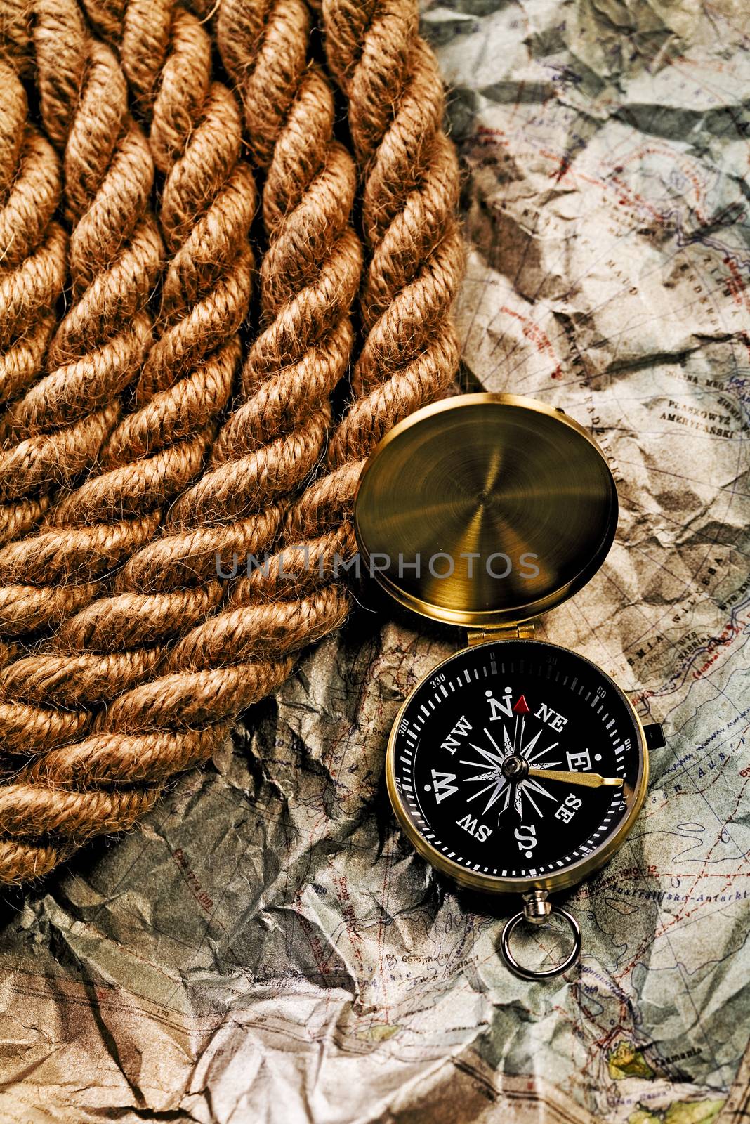 Compass, Old map, ambient light travel theme by JanPietruszka