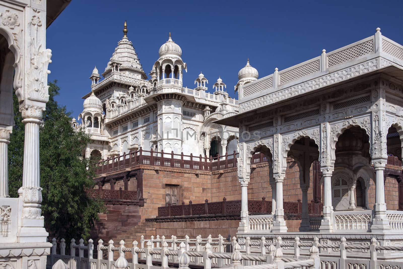 Marble Cenotaph of Maharaja Jaswant Singh in Jodhpur in Rajasthan in India