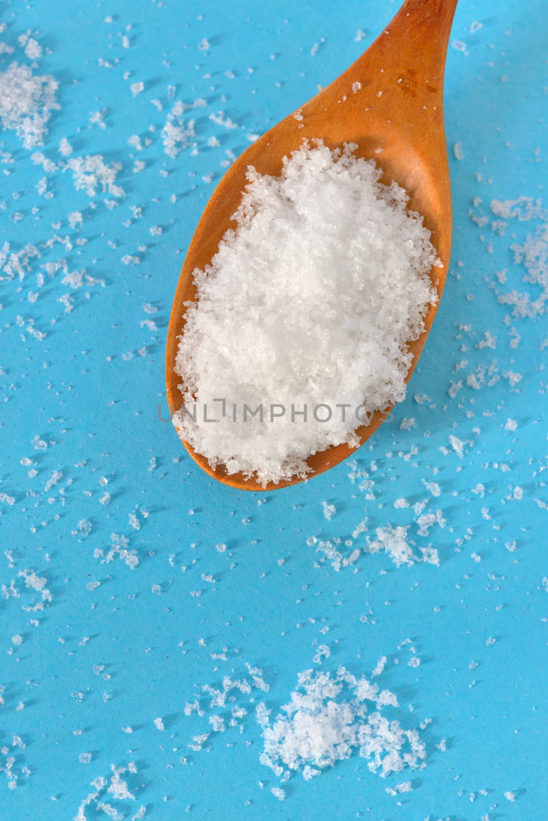 Heap of salt and spoon