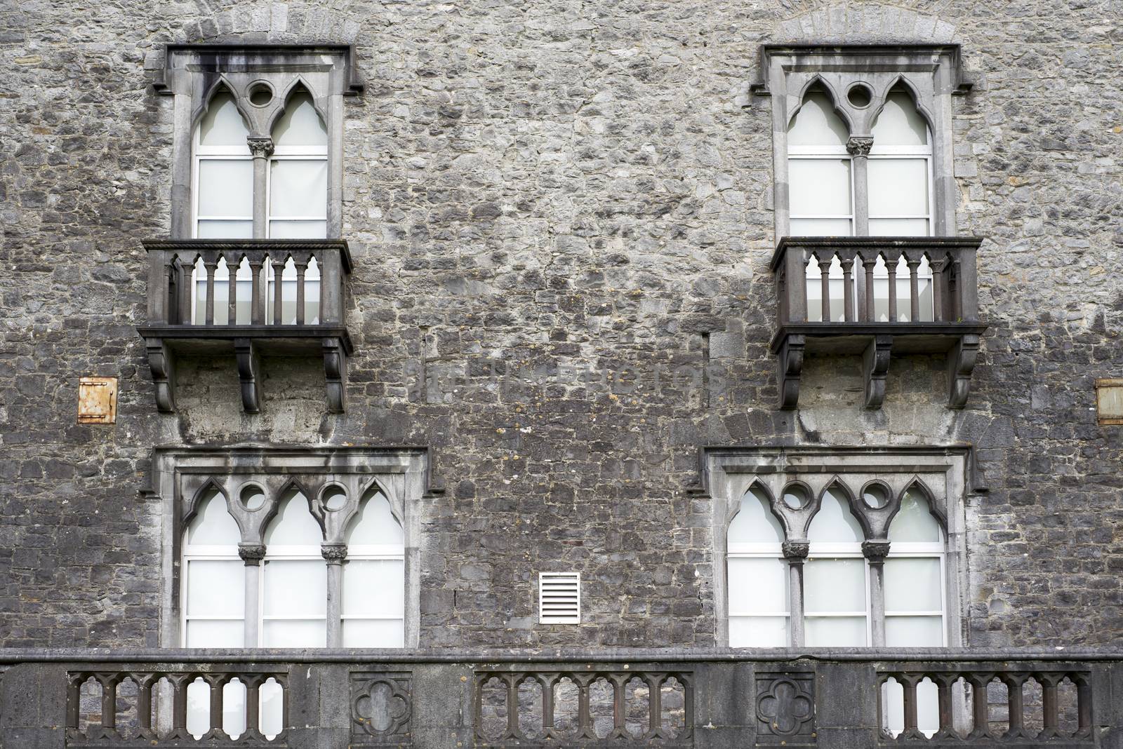 old windows with balcony by morrbyte