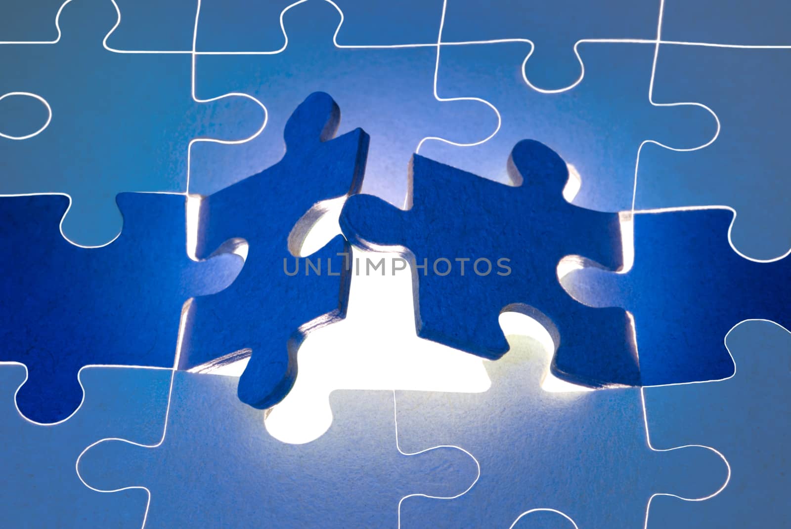 Dark blue puzzles. 
It is a metaphor (the beginning; opening; end).