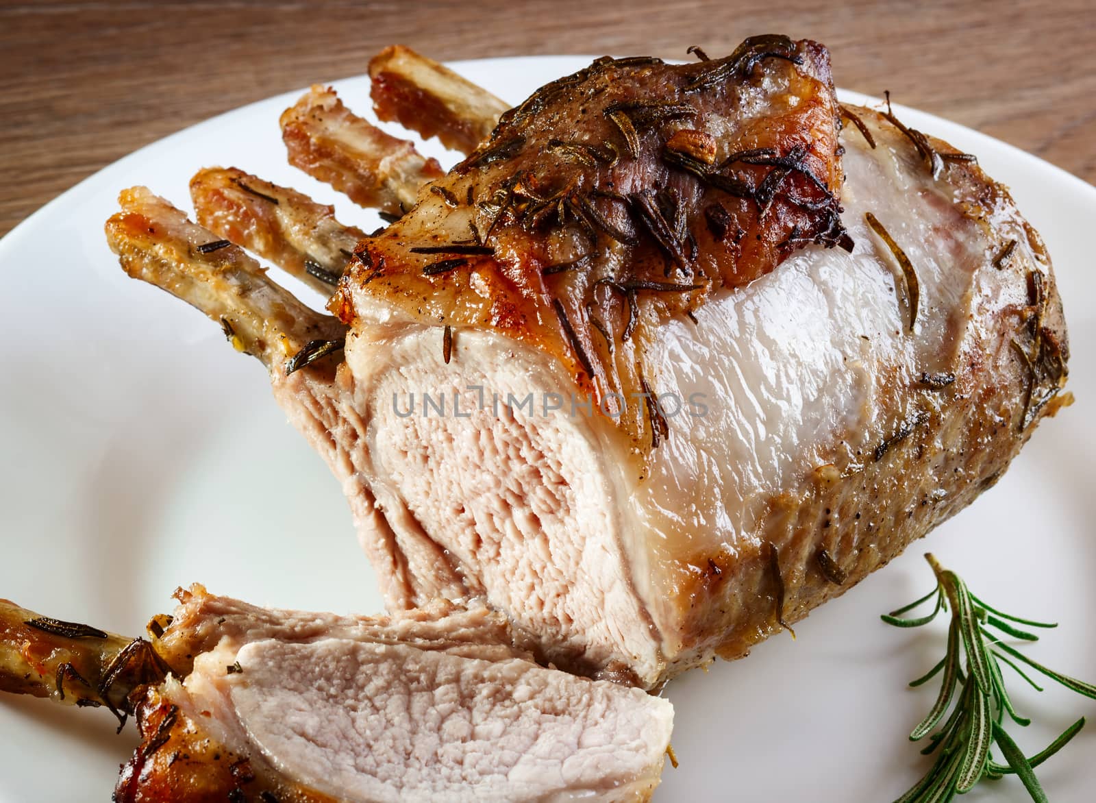 Grilled meat with rosemary