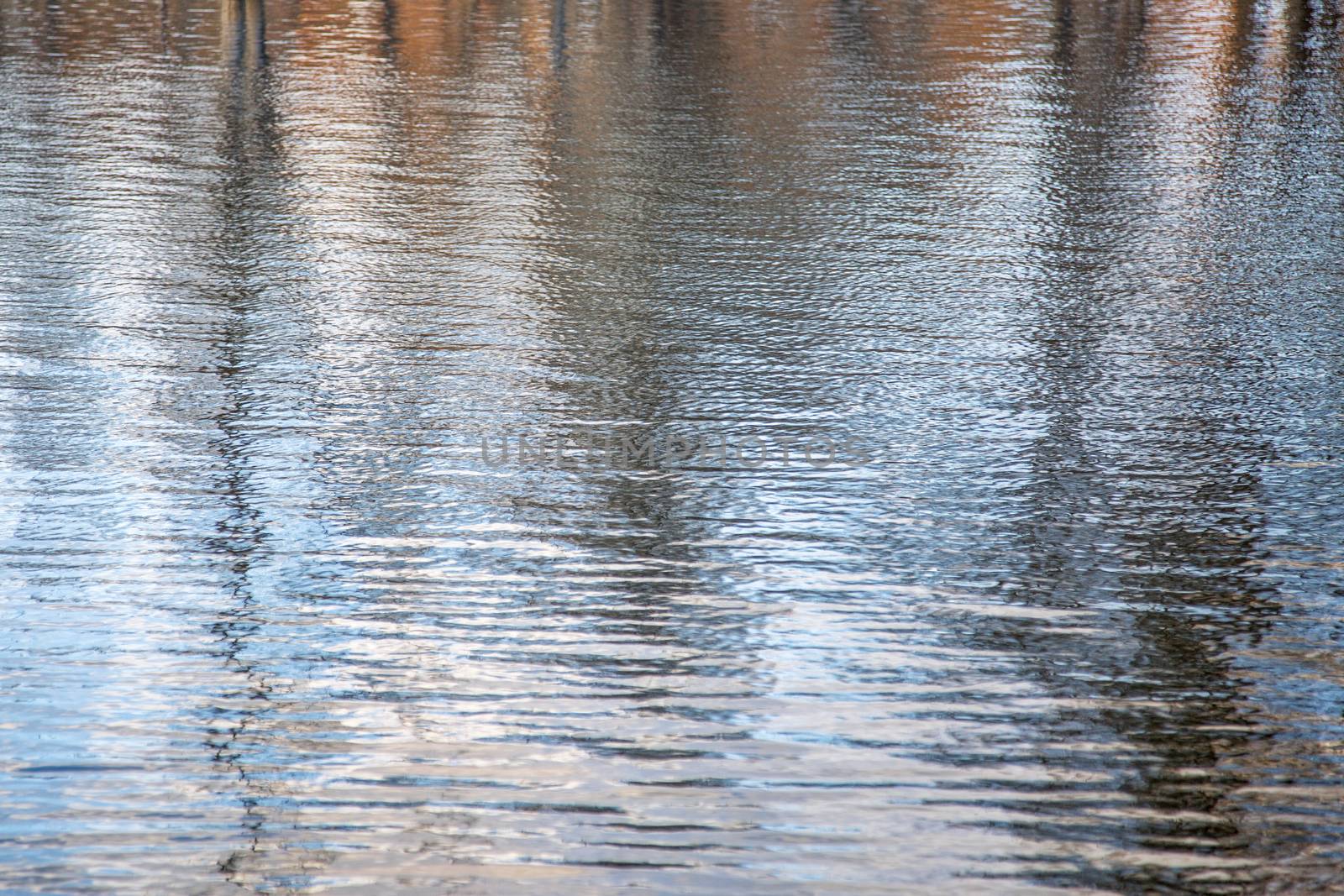 water abstract with reflections of trees and snadstone cliff