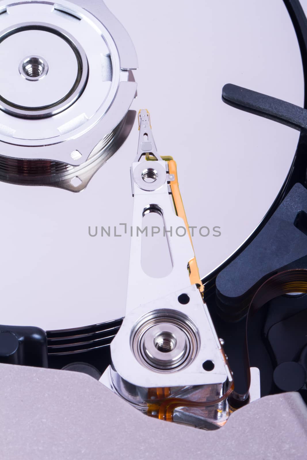 Close up view of hard disk.