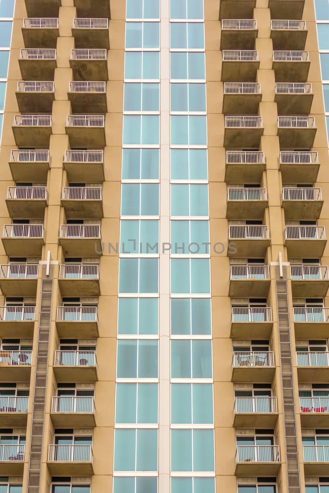 balconies array on an apartment building